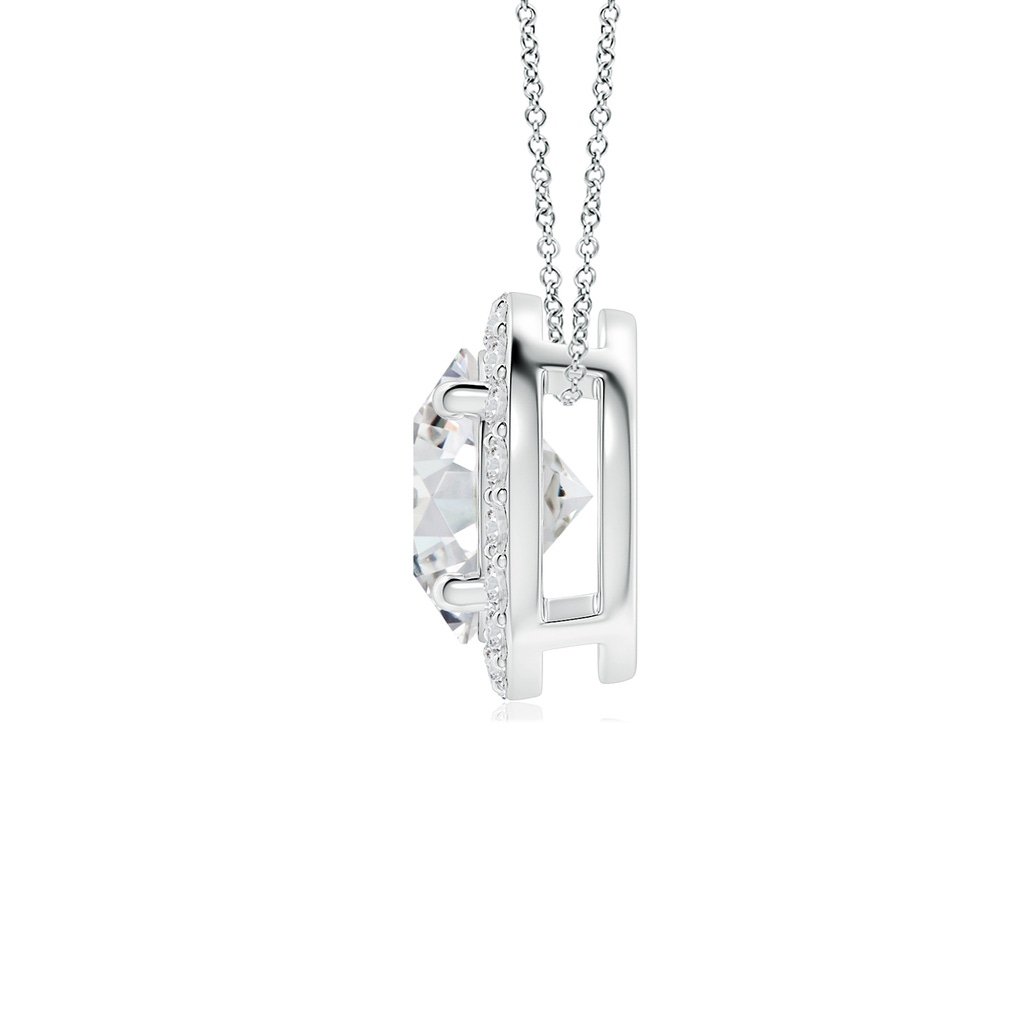 6.4mm HSI2 Vintage Inspired Round Diamond Halo Pendant in White Gold - side 199