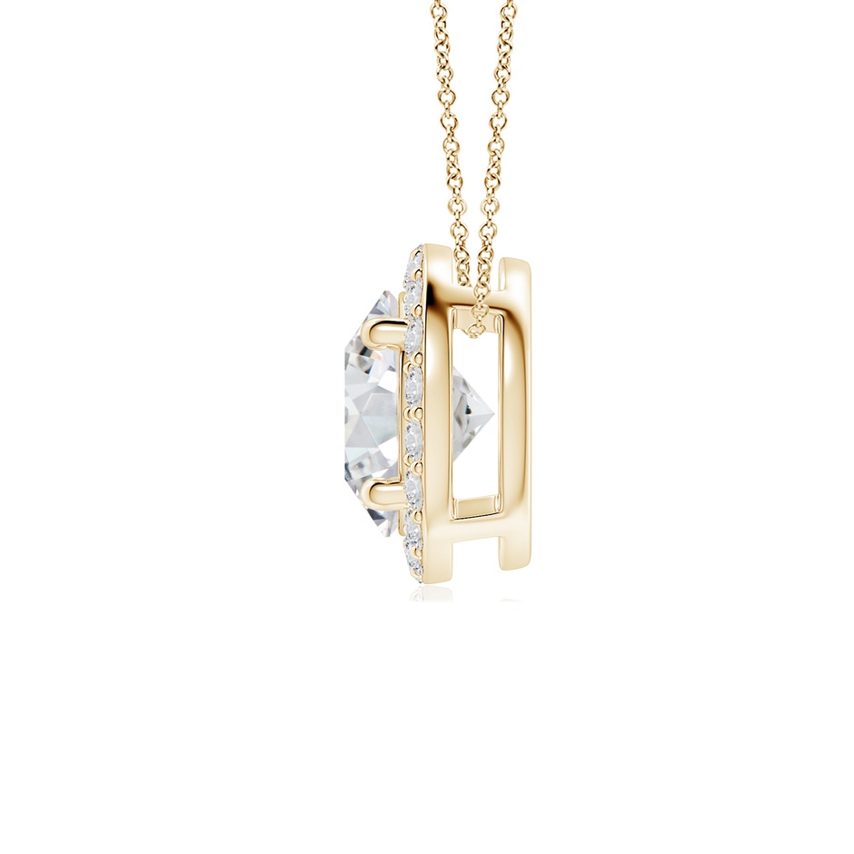 6.4mm HSI2 Vintage Inspired Round Diamond Halo Pendant in Yellow Gold side 199