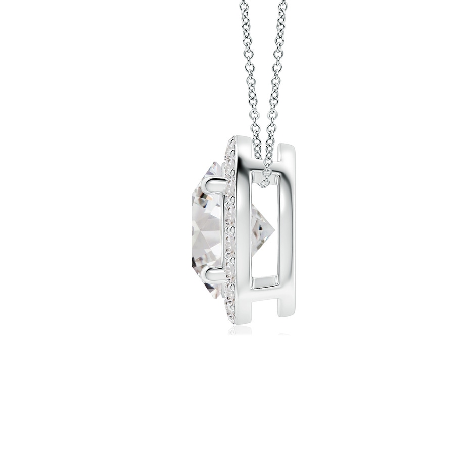 6.4mm IJI1I2 Vintage Inspired Round Diamond Halo Pendant in P950 Platinum side 199