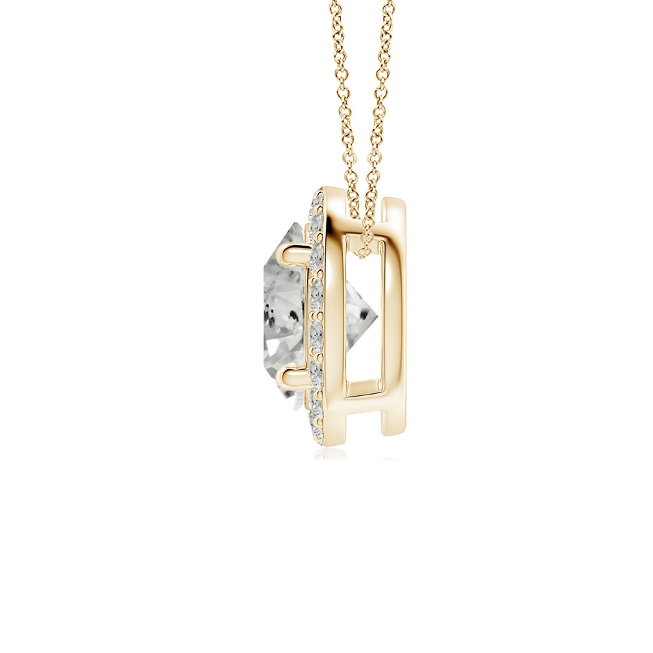 6.4mm KI3 Vintage Inspired Round Diamond Halo Pendant in Yellow Gold side 199