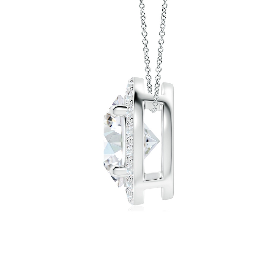 7.4mm GVS2 Vintage Inspired Round Diamond Halo Pendant in White Gold side 199