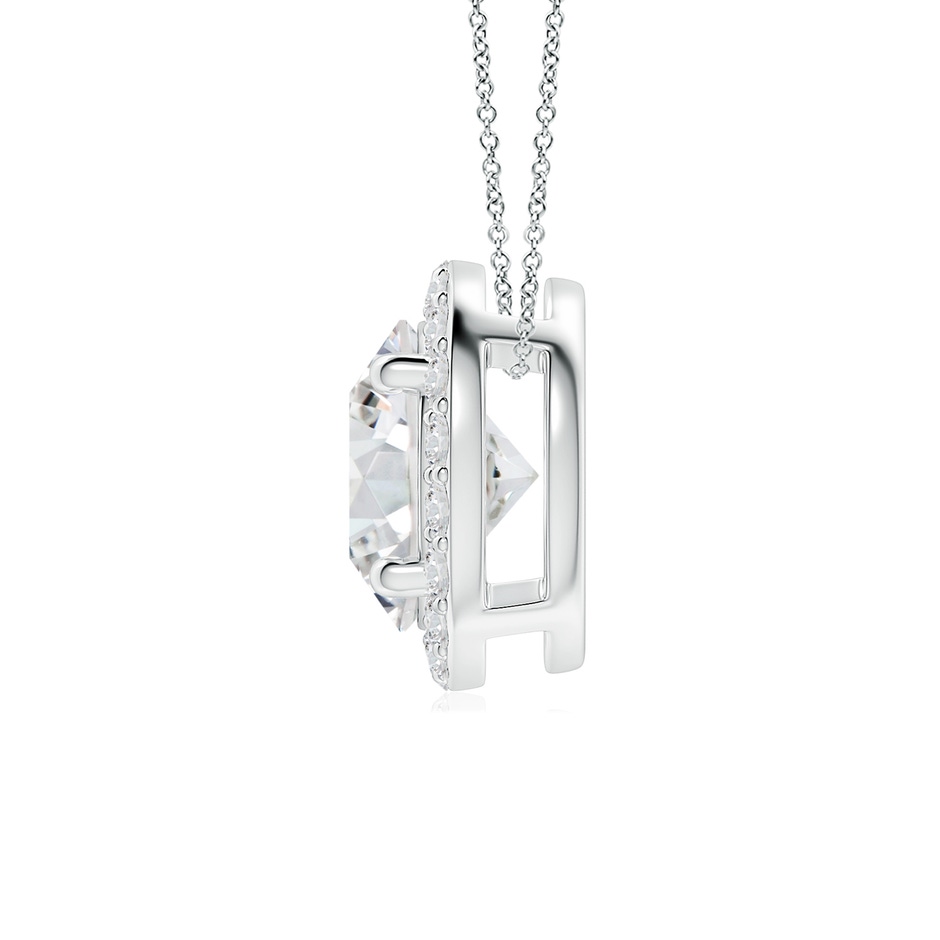 7.4mm HSI2 Vintage Inspired Round Diamond Halo Pendant in White Gold side 199