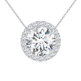 8mm GVS2 Vintage Inspired Round Diamond Halo Pendant in P950 Platinum