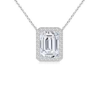 7x5mm HSI2 Vintage Inspired Emerald-Cut Diamond Halo Pendant in P950 Platinum