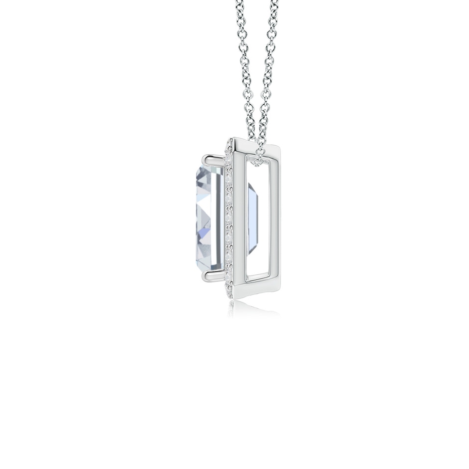 7x5mm HSI2 Vintage Inspired Emerald-Cut Diamond Halo Pendant in White Gold side 199