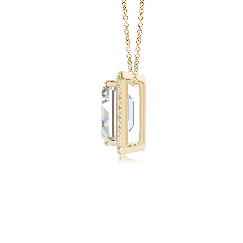 7x5mm IJI1I2 Vintage Inspired Emerald-Cut Diamond Halo Pendant in Yellow Gold Side 199