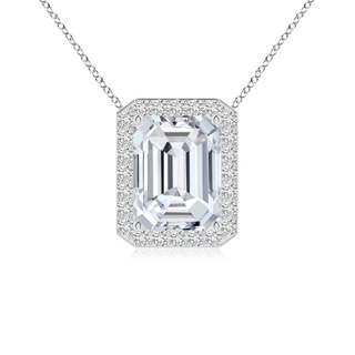 8.5x6.5mm HSI2 Vintage Inspired Emerald-Cut Diamond Halo Pendant in P950 Platinum