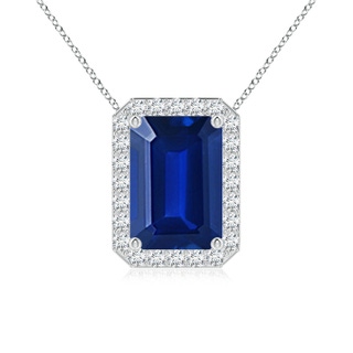 Emerald Cut Lab-Grown Lab Grown Blue Sapphire