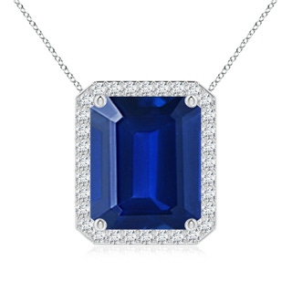 Emerald Cut Lab-Grown Lab Grown Blue Sapphire