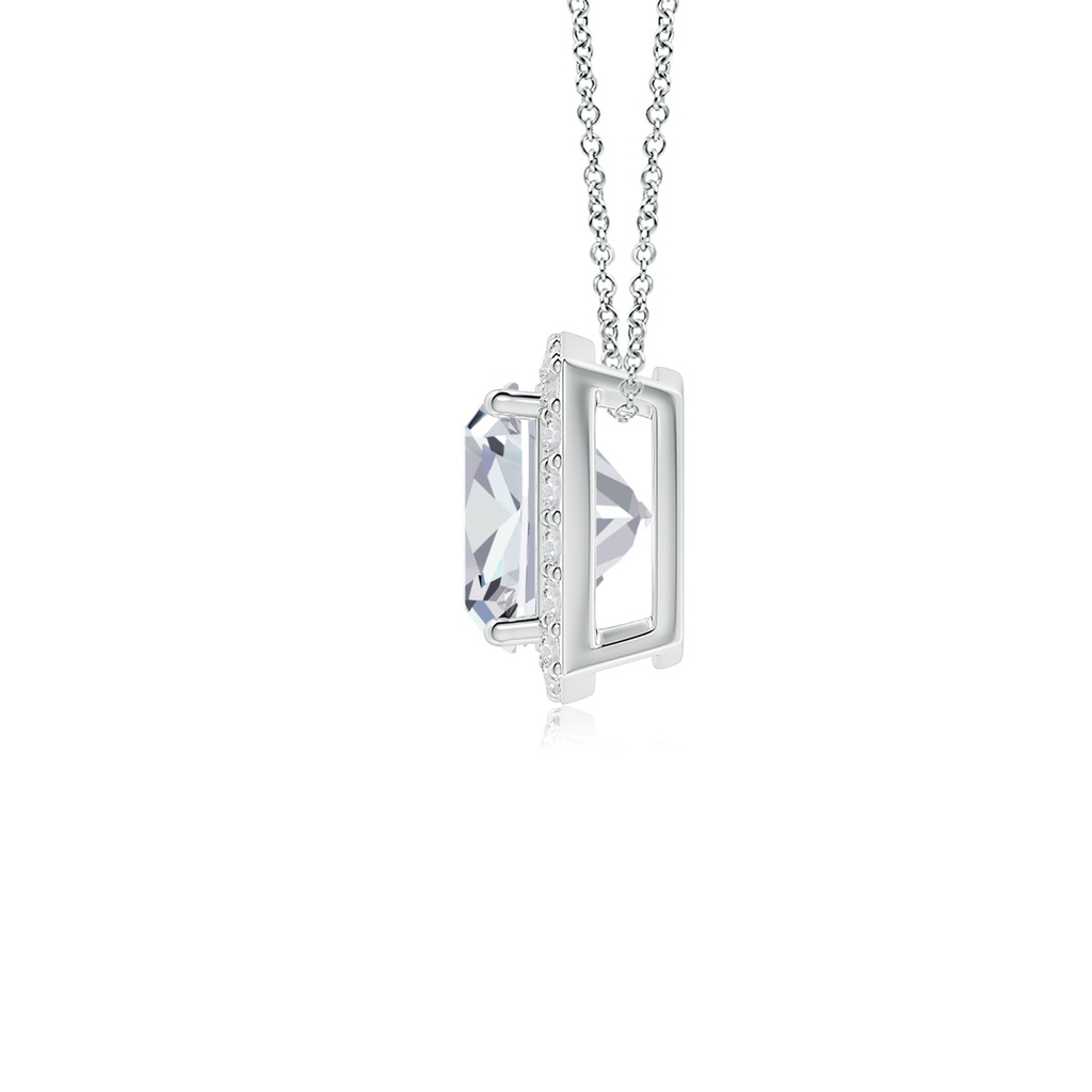 5.5mm HSI2 Vintage Inspired Cushion Diamond Halo Pendant in White Gold - side 199