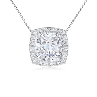 6.5mm GVS2 Vintage Inspired Cushion Diamond Halo Pendant in P950 Platinum