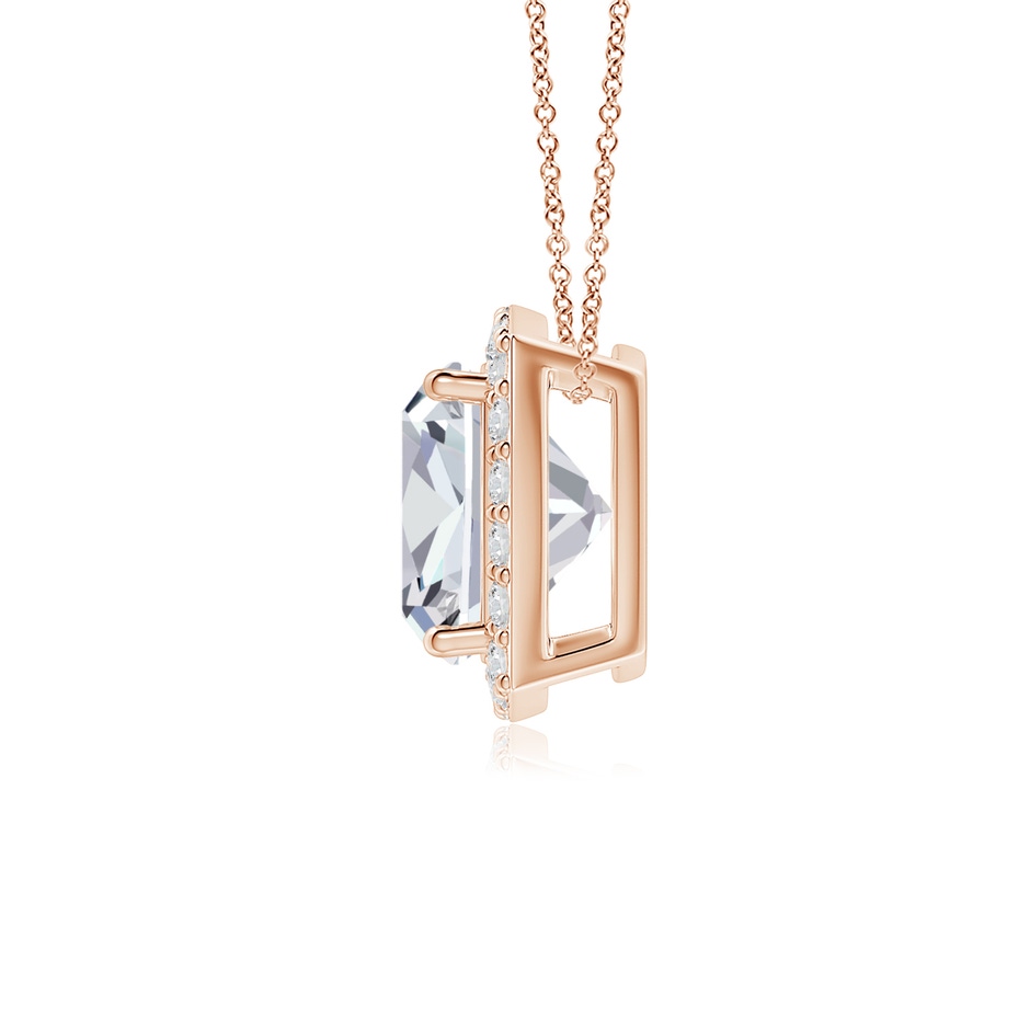 6.5mm HSI2 Vintage Inspired Cushion Diamond Halo Pendant in Rose Gold side 199