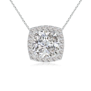 6.5mm IJI1I2 Vintage Inspired Cushion Diamond Halo Pendant in P950 Platinum