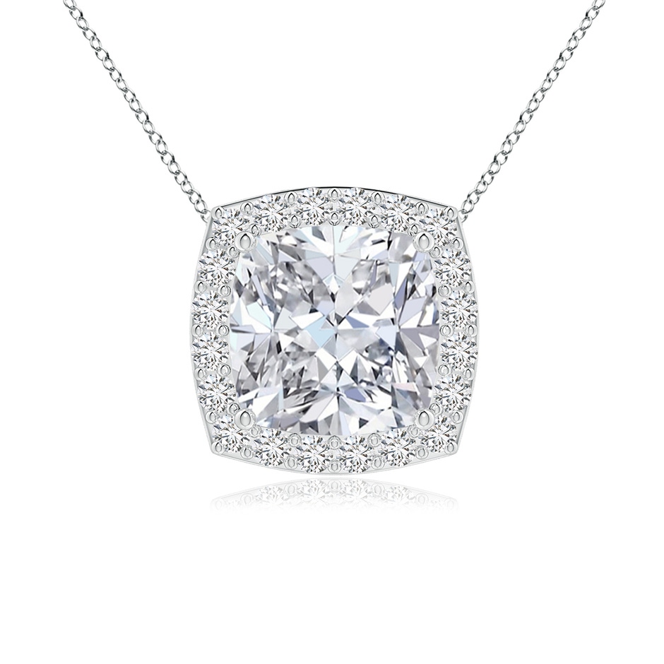 7mm HSI2 Vintage Inspired Cushion Diamond Halo Pendant in P950 Platinum 