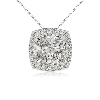 7mm KI3 Vintage Inspired Cushion Diamond Halo Pendant in P950 Platinum