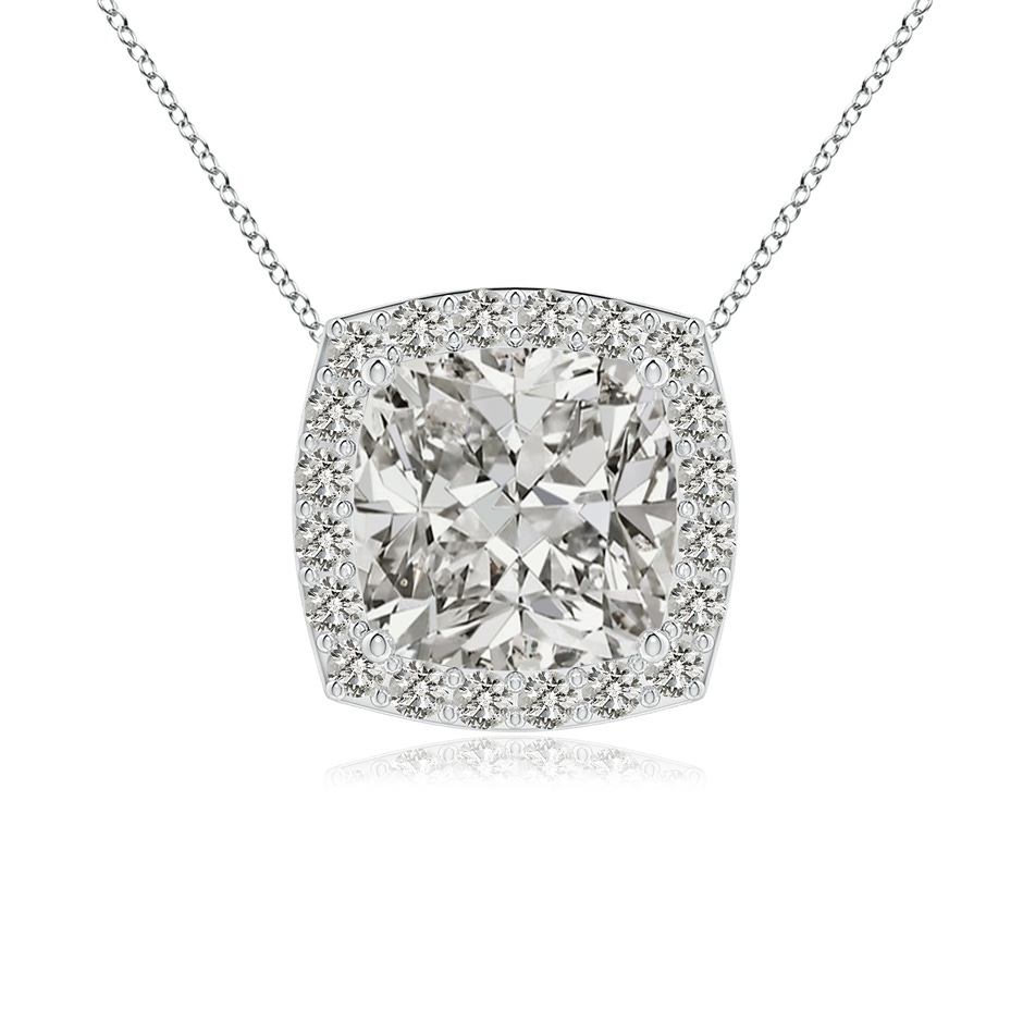 7mm KI3 Vintage Inspired Cushion Diamond Halo Pendant in P950 Platinum 