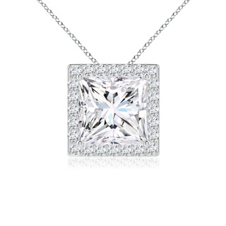 6.8mm GVS2 Vintage Inspired Princess-Cut Diamond Halo Pendant in P950 Platinum