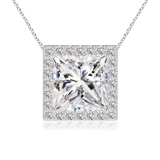 7.9mm IJI1I2 Vintage Inspired Princess-Cut Diamond Halo Pendant in P950 Platinum