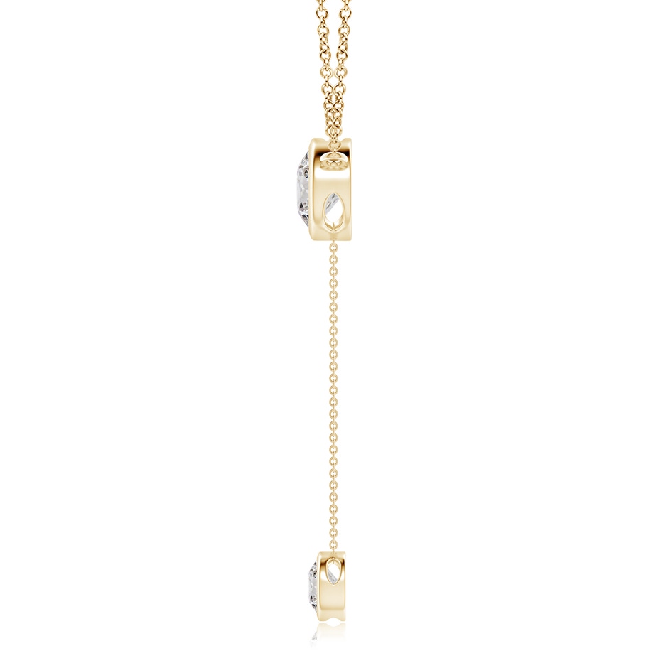 7.4mm IJI1I2 Bezel-Set Round Diamond Lariat Style Necklace in Yellow Gold side 199