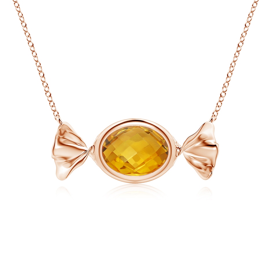 8x6mm AA Sweet Treats Oval Citrine Candy Pendant in Rose Gold 