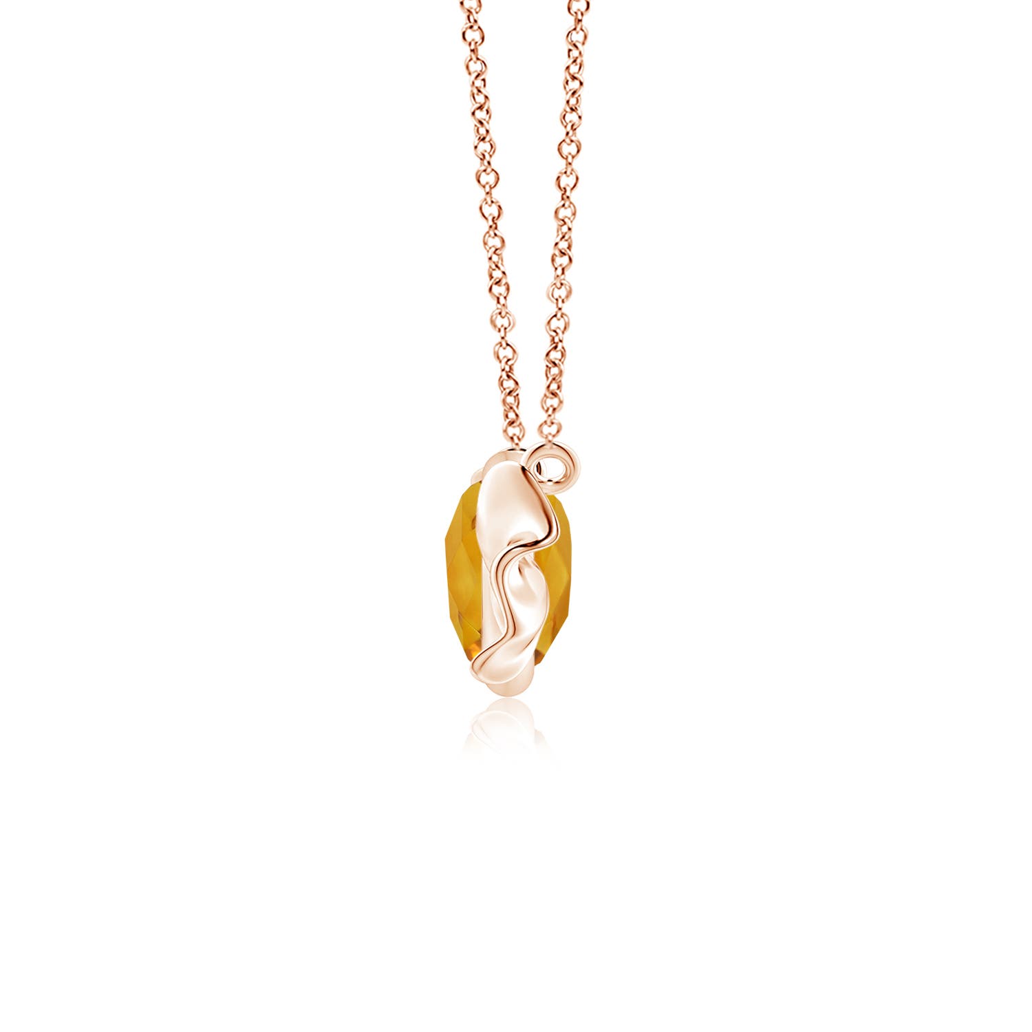 ANGARA 1.1 Ct Sweet Treats Oval Citrine Candy Pendant Necklace in 14K Solid Gold