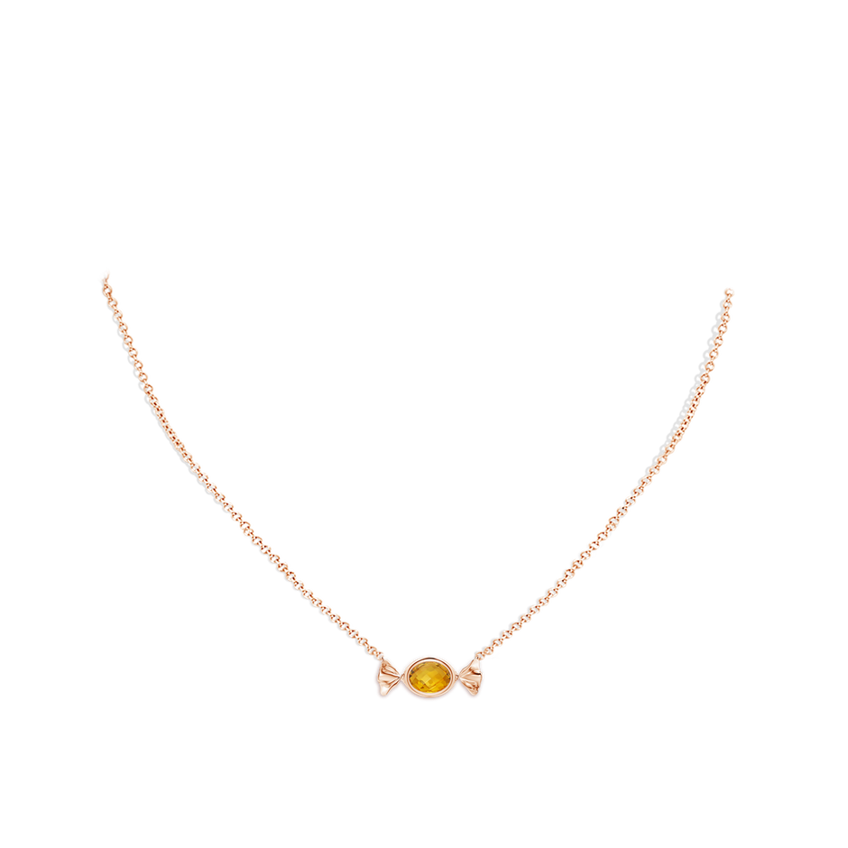 8x6mm AA Sweet Treats Oval Citrine Candy Pendant in Rose Gold pen