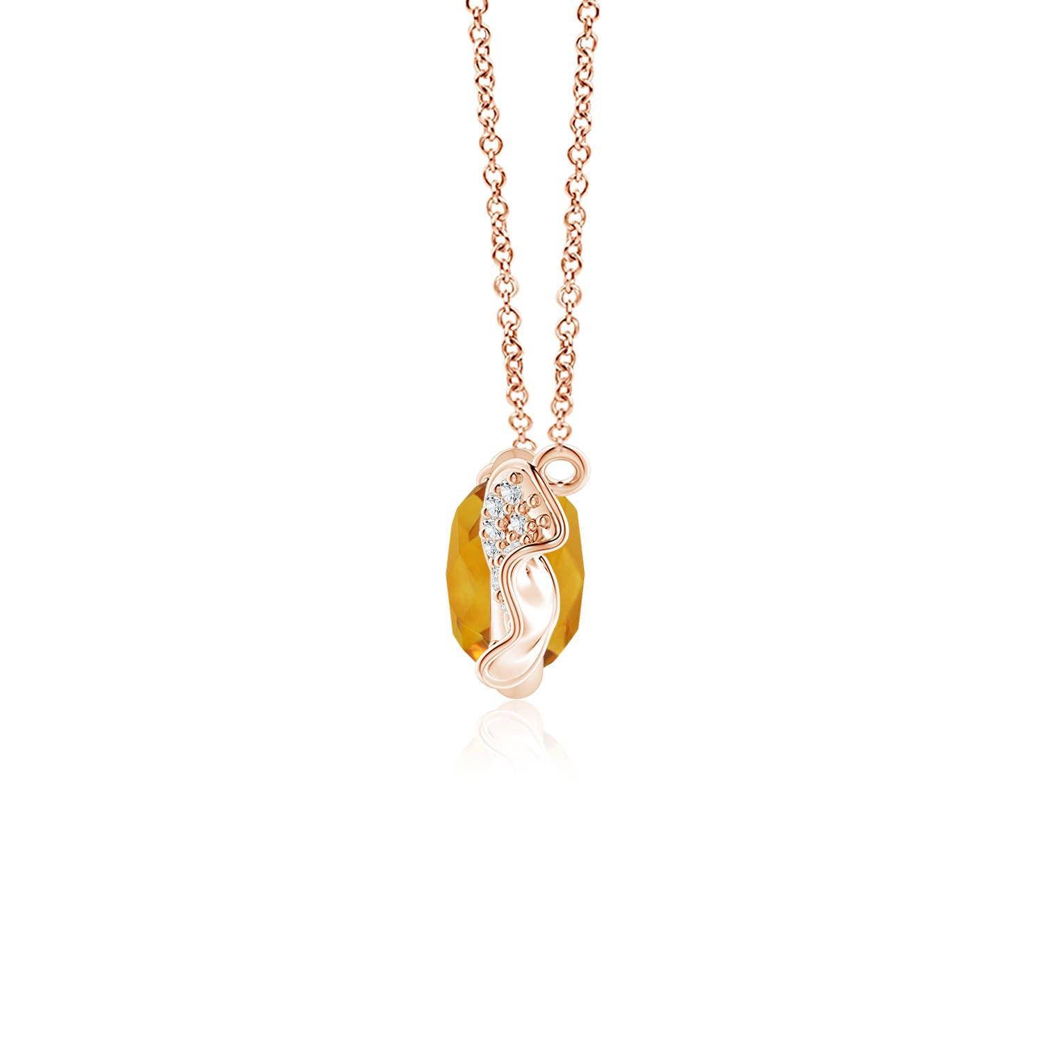 ANGARA 1.21 Ct Sweet Treats Citrine Candy Pendant with Diamond in 14K Gold