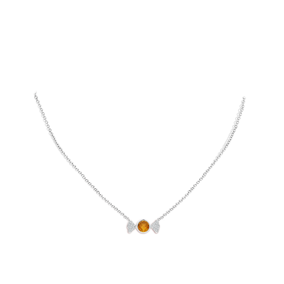 6mm AAA Sweet Treats Round Citrine Candy Pendant with Diamond Accents in White Gold pen