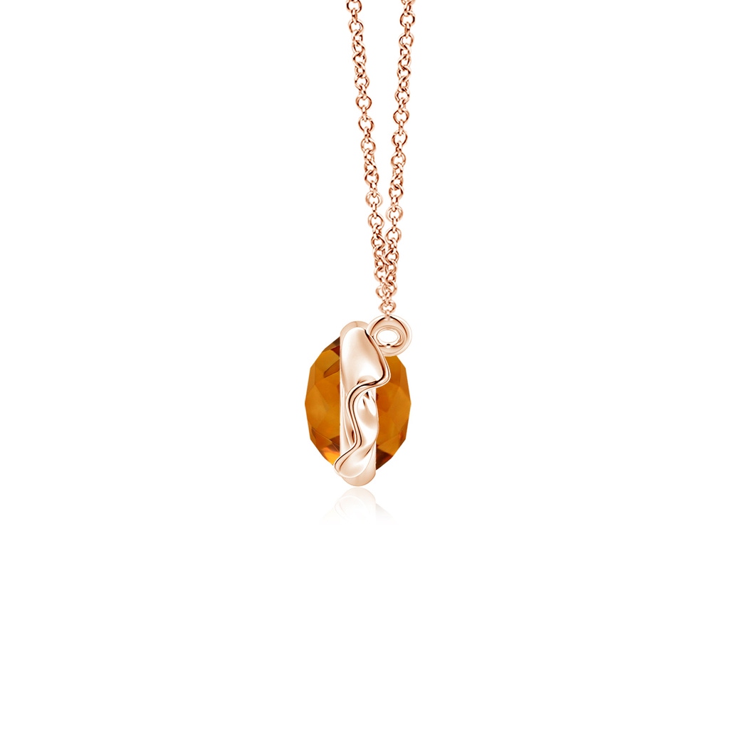6mm AAAA Sweet Treats Round Citrine Candy Pendant in Rose Gold - Side 199