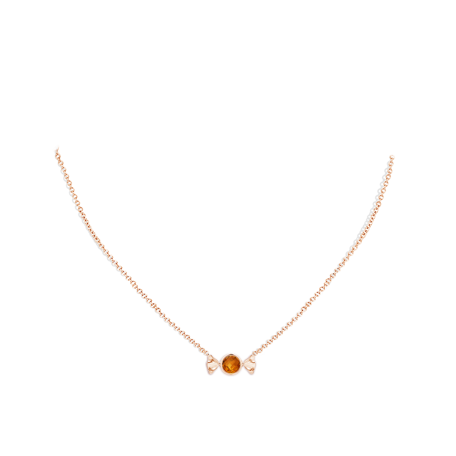 6mm AAAA Sweet Treats Round Citrine Candy Pendant in Rose Gold pen