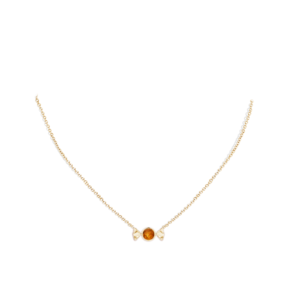 6mm AAAA Sweet Treats Round Citrine Candy Pendant in Yellow Gold pen