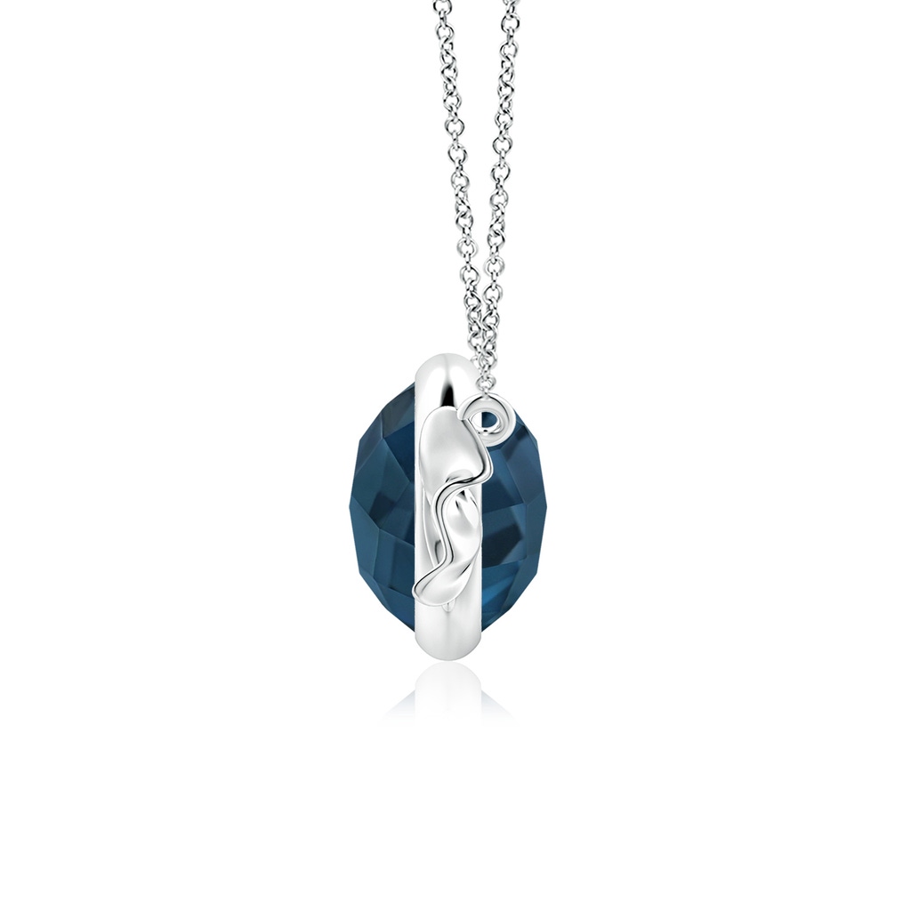9mm AAAA Sweet Treats Round London Blue Topaz Candy Pendant in White Gold - side 199