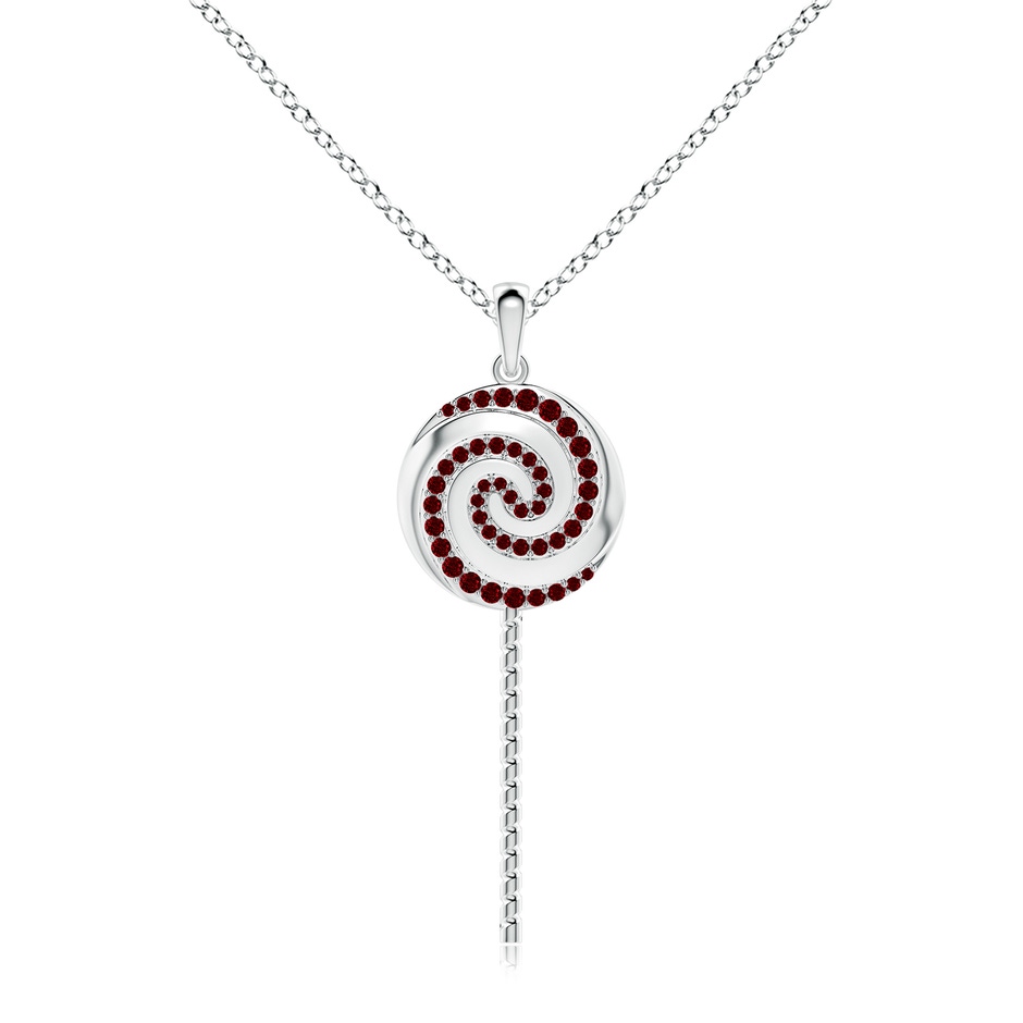 1.5mm AAAA Sweet Treats Ruby Lollipop Pendant in 18K White Gold 