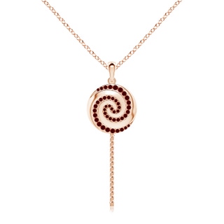 1.5mm AAAA Sweet Treats Ruby Lollipop Pendant in 9K Rose Gold