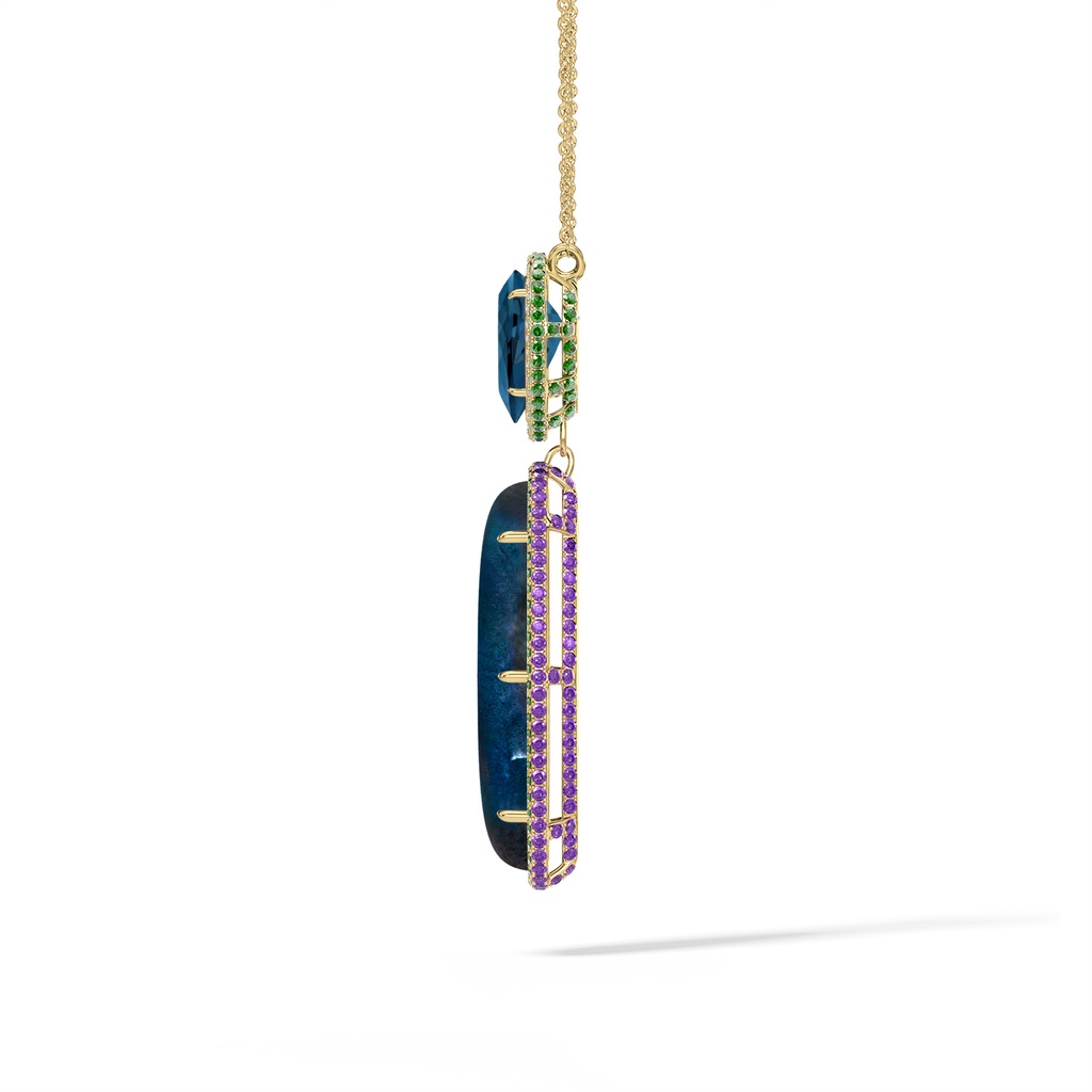 40x12mm AAA Sway of Nature Dangle Pendant in Yellow Gold - side 199