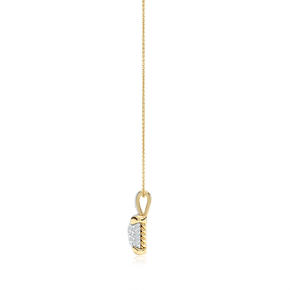 2.2mm GVS2 Claw Prong Diamond Clustre Cushion Pendant in 18K Yellow Gold side 199