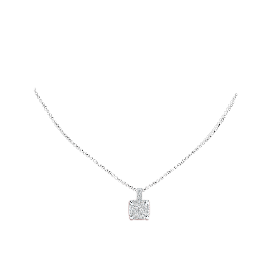 2.2mm HSI2 Claw Prong Diamond Clustre Cushion Pendant in White Gold pen