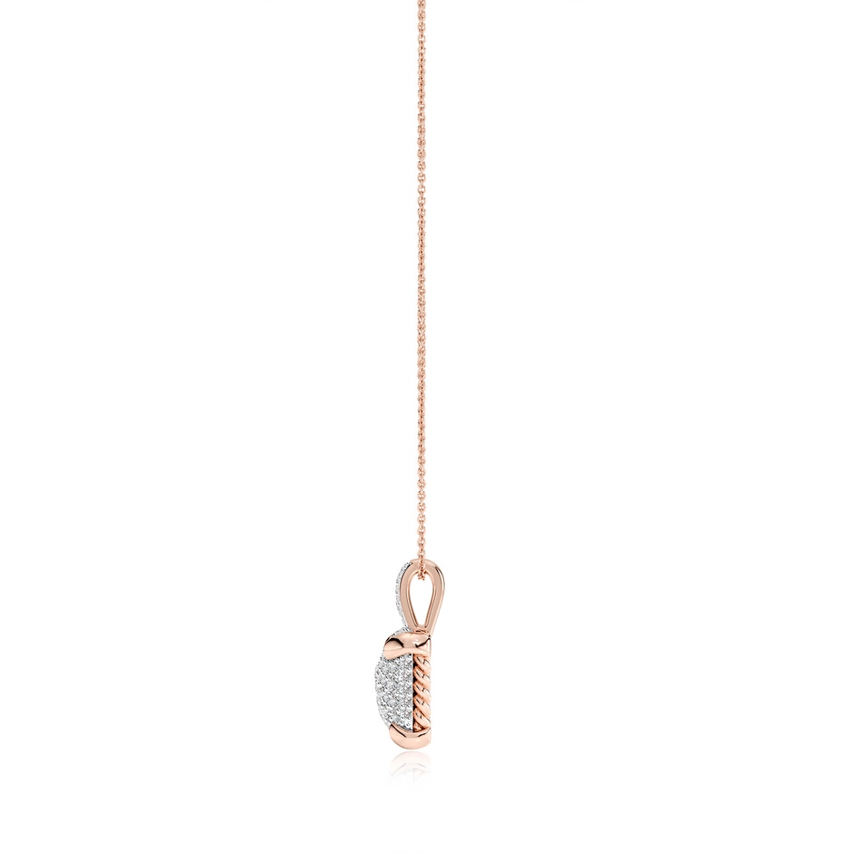 2.2mm IJI1I2 Claw Prong Diamond Cluster Cushion Pendant in Rose Gold side 199
