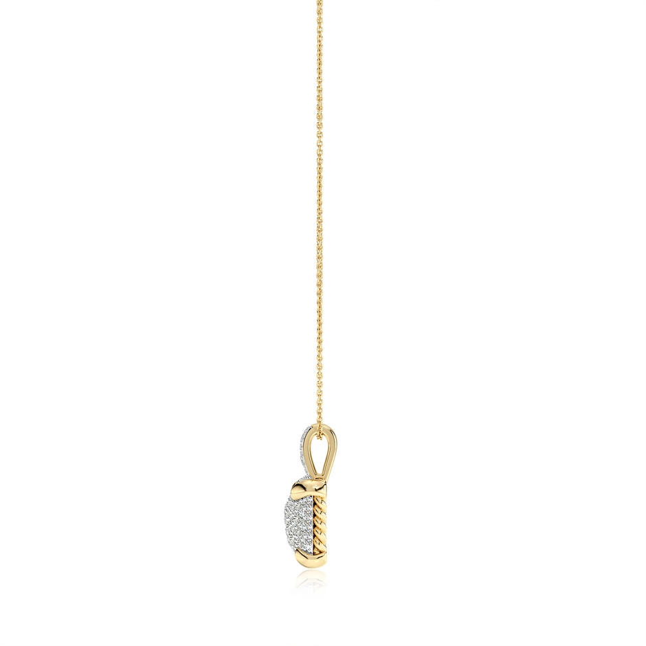 2.2mm KI3 Claw Prong Diamond Clustre Cushion Pendant in 18K Yellow Gold side 199