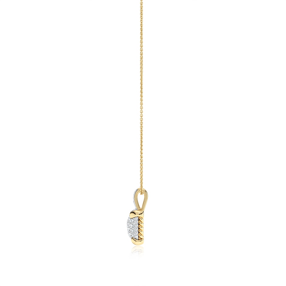 2mm GVS2 Claw Prong Diamond Cluster Cushion Pendant in Yellow Gold side 199