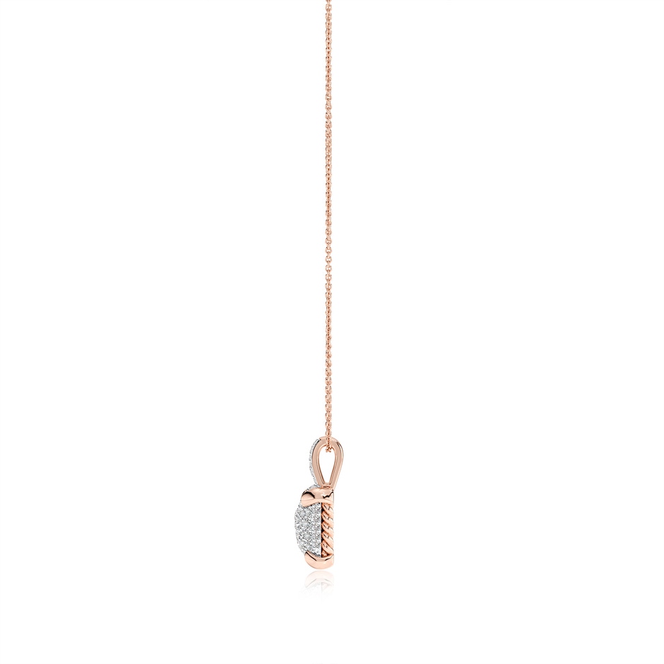 2mm IJI1I2 Claw Prong Diamond Clustre Cushion Pendant in Rose Gold side 199