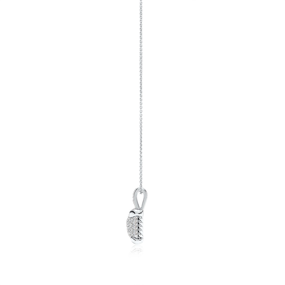 2mm IJI1I2 Claw Prong Diamond Clustre Cushion Pendant in White Gold side 199