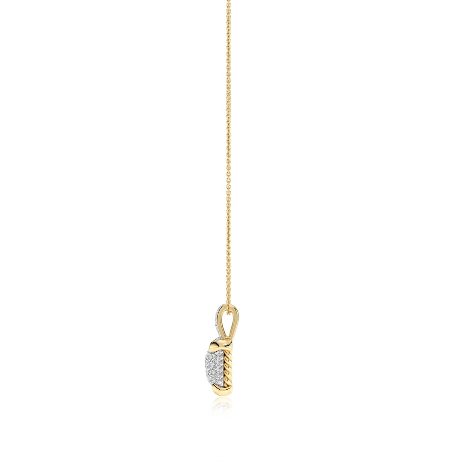 2mm IJI1I2 Claw Prong Diamond Clustre Cushion Pendant in Yellow Gold side 199