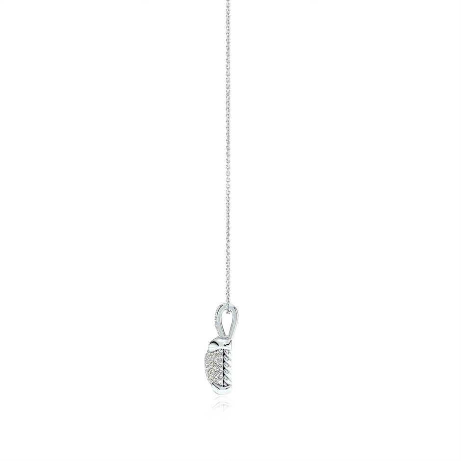 2mm KI3 Claw Prong Diamond Clustre Cushion Pendant in White Gold side 199