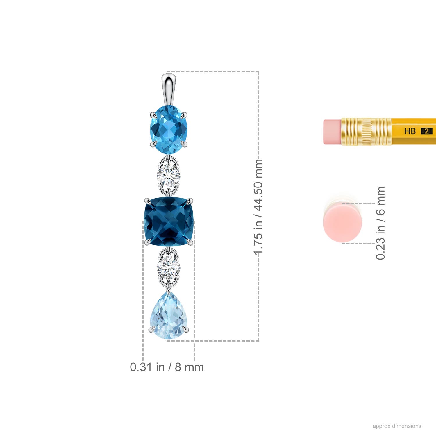 アクセサリー GAGAN tipatia Color Gradient Multi-Gemstone Dangle Pendant