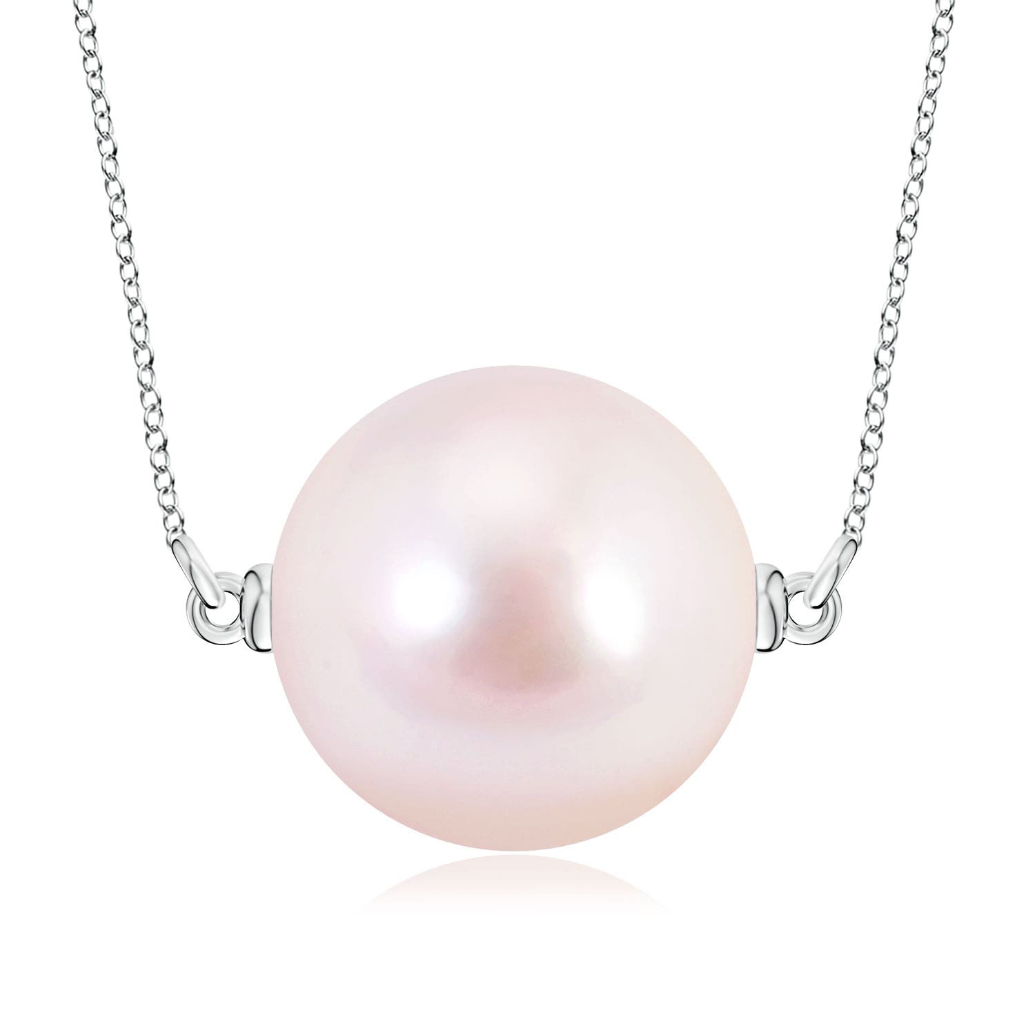 10mm AAAA Floating Akoya Pearl Solitaire Pendant in White Gold