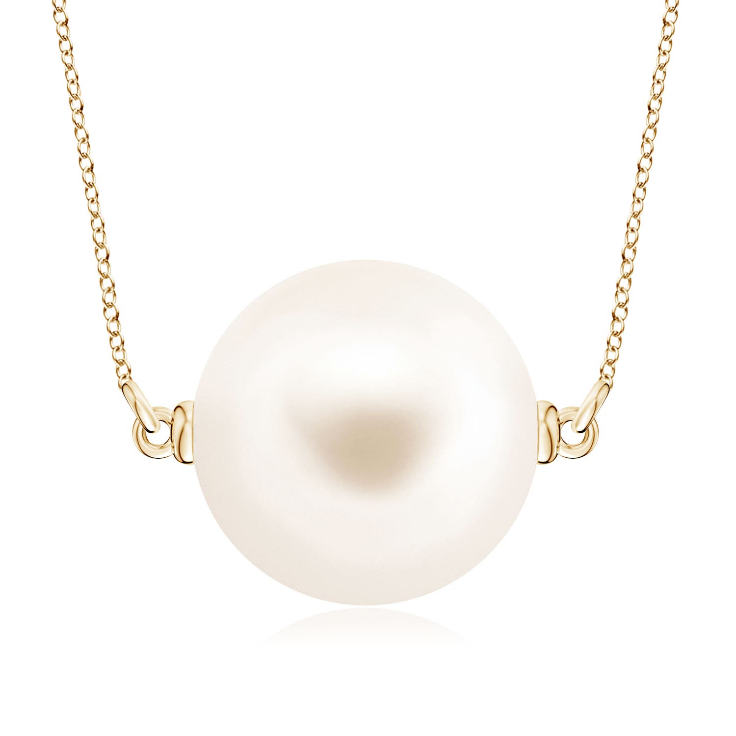 10mm AAA Floating Freshwater Pearl Solitaire Pendant in 18CT Yellow Gold