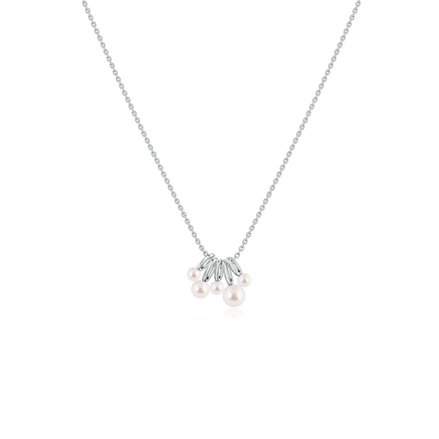 5mm AAA Akoya Pearl Charm Pendant in White Gold