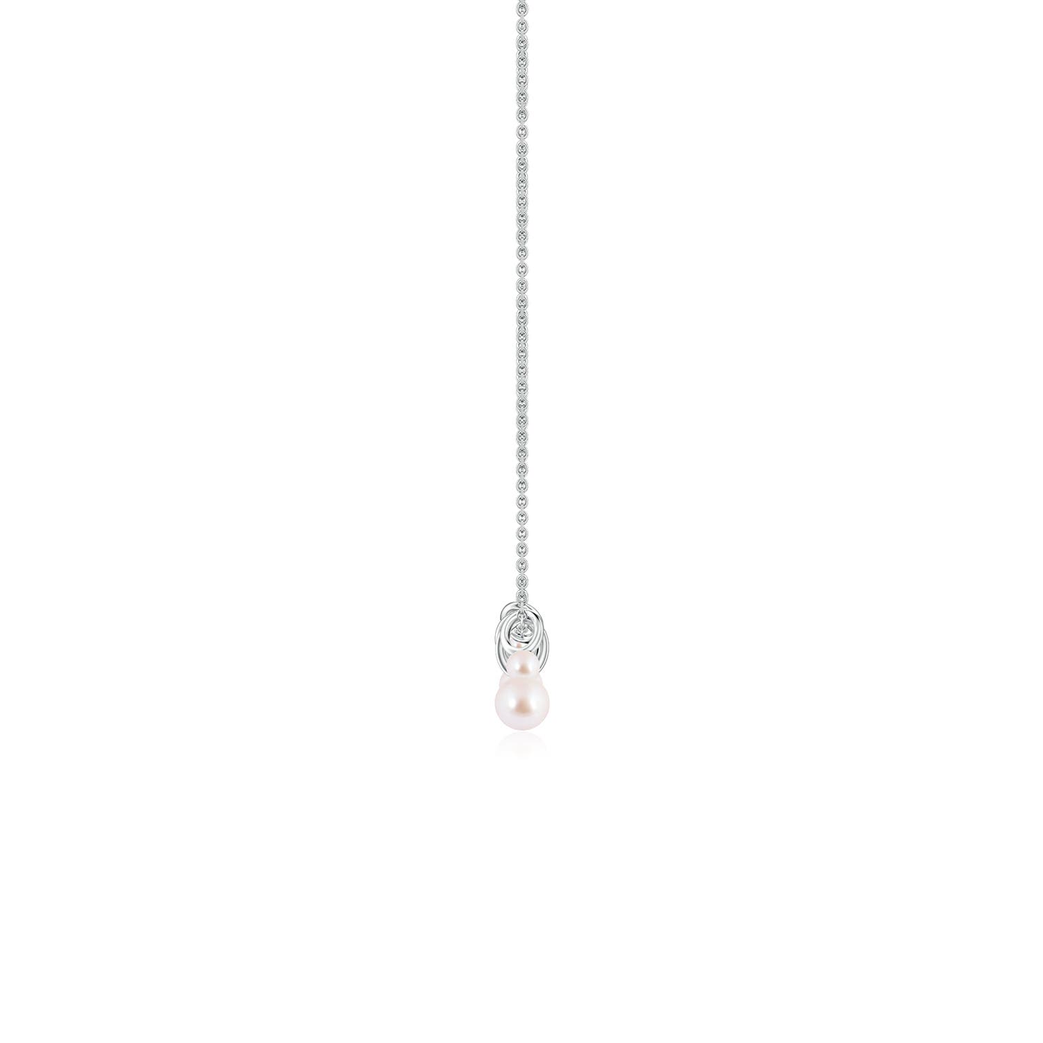 5mm AAA Akoya Pearl Charm Pendant in White Gold - side 2