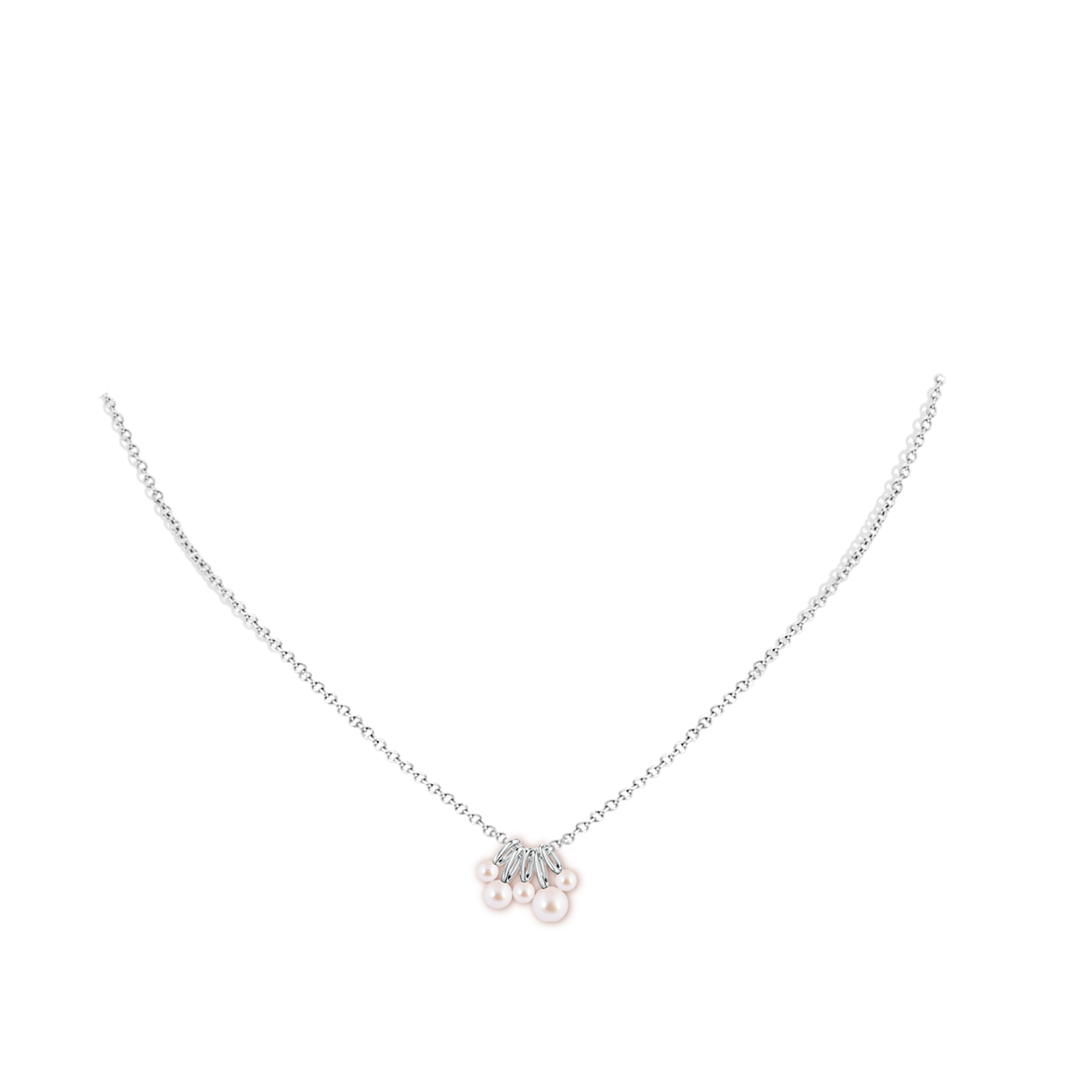 5mm AAA Akoya Pearl Charm Pendant in White Gold - body_neck